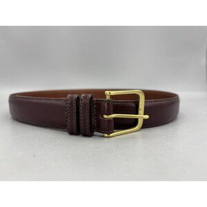 Coach 5800 Men's Dress Belt 32 Burgundy Leather Brass Buckle Casual Wear Formal
